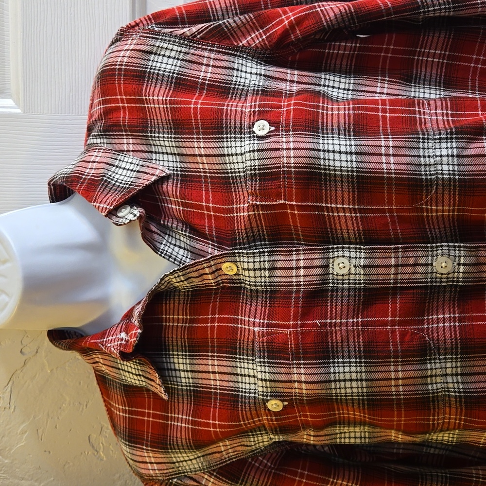 Lauren Jeans Co. Cotton Long Sleeve Plaid Shirt - Picture 2 of 5